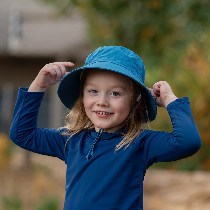 Kids Cotton Bucket Hats  Atlantic Blue – Trendy Tots Winnipeg