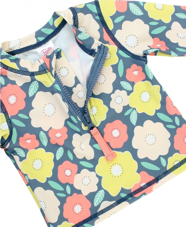 Zip Tiny Floral Rash Guard Swimsuit – Wren and James