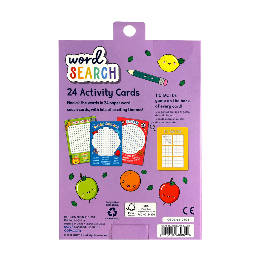 Word Search Activity Cards