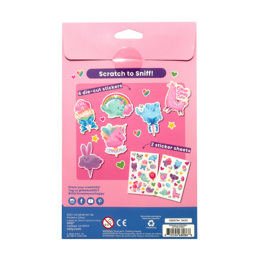 Stickiville Fluffy Cotton Candy Scented Stickers