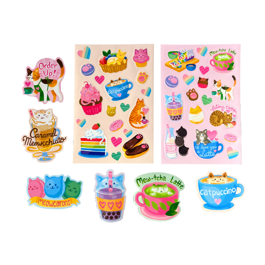 Stickiville Cat Cafe Scented Stickers