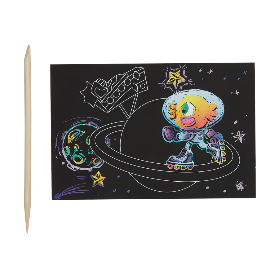 wacky universe scratch and scribble mini scratch art kit