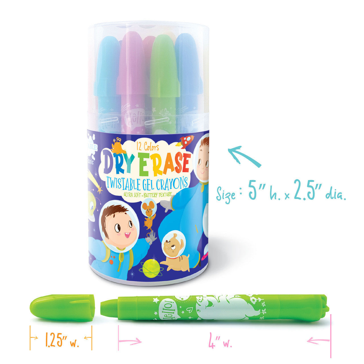 Dry Erase Twistable Gel Crayons | Magical Mermaids