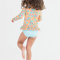 Vibrant Valley Ruffle Hem Rash Guard 2-Piece