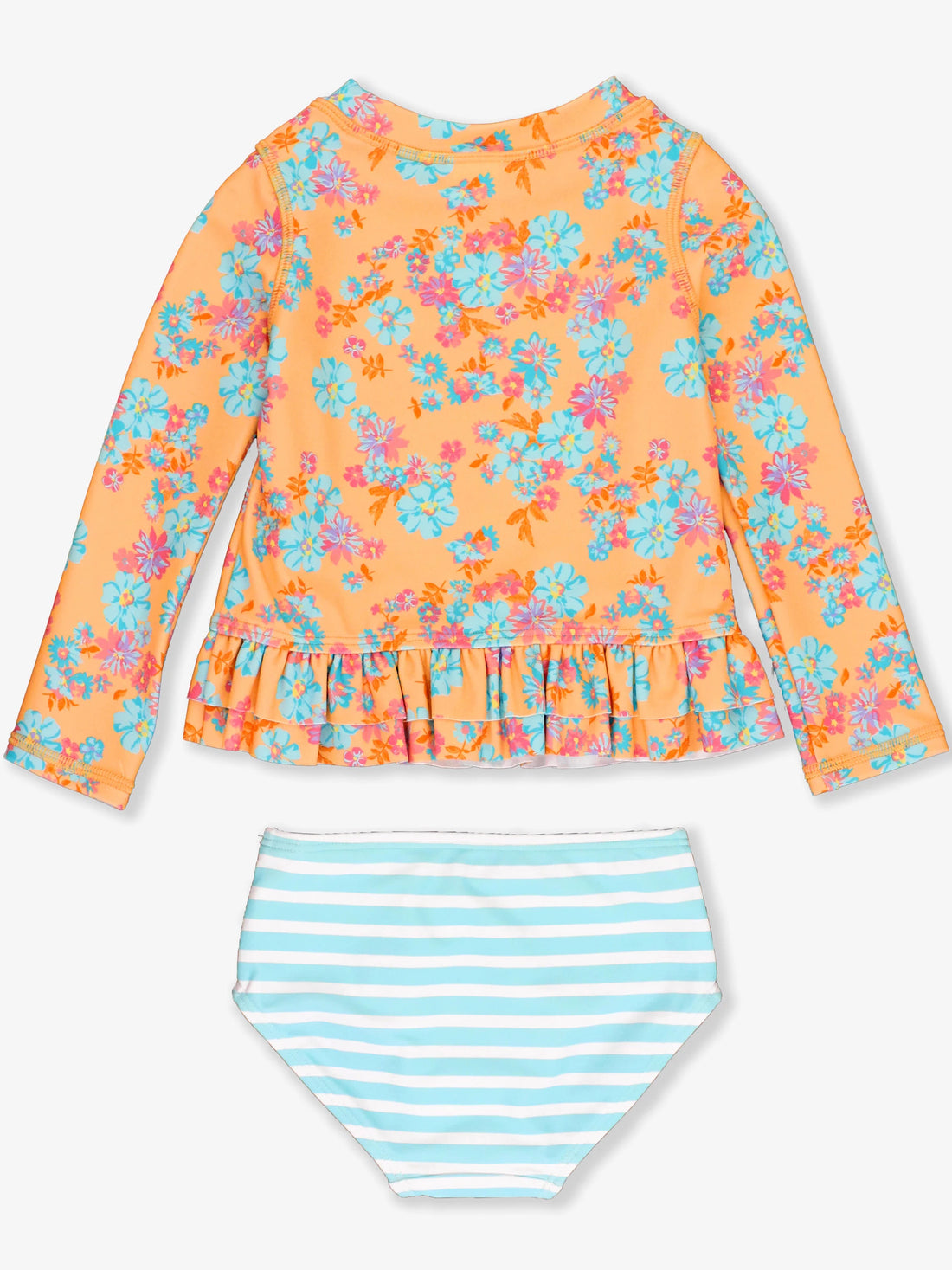 Vibrant Valley Ruffle Hem Rash Guard 2-Piece