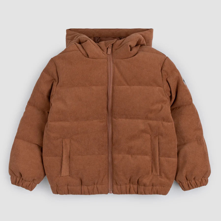 Copper Corduroy Hooded Packable Jacket