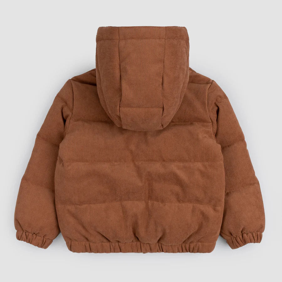 Copper Corduroy Hooded Packable Jacket