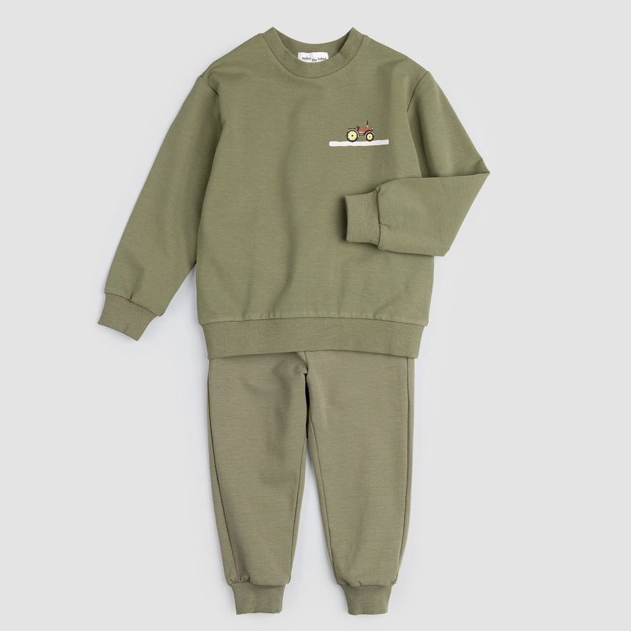 Corn Maze on Lichen Green Jogger Set