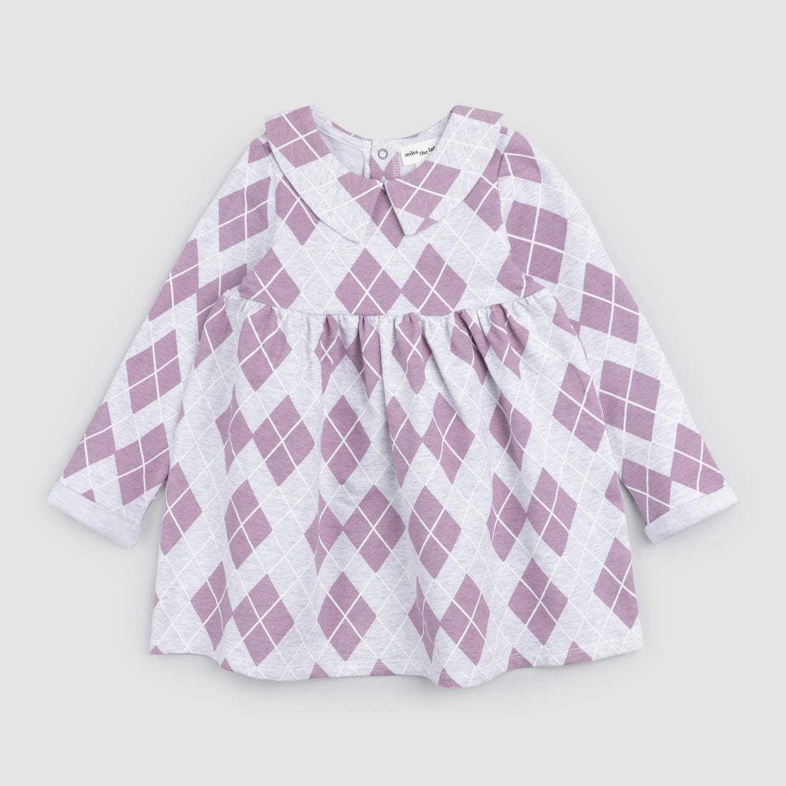 Elderberry Argyle Print Fleece Dress