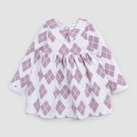 Elderberry Argyle Print Fleece Dress