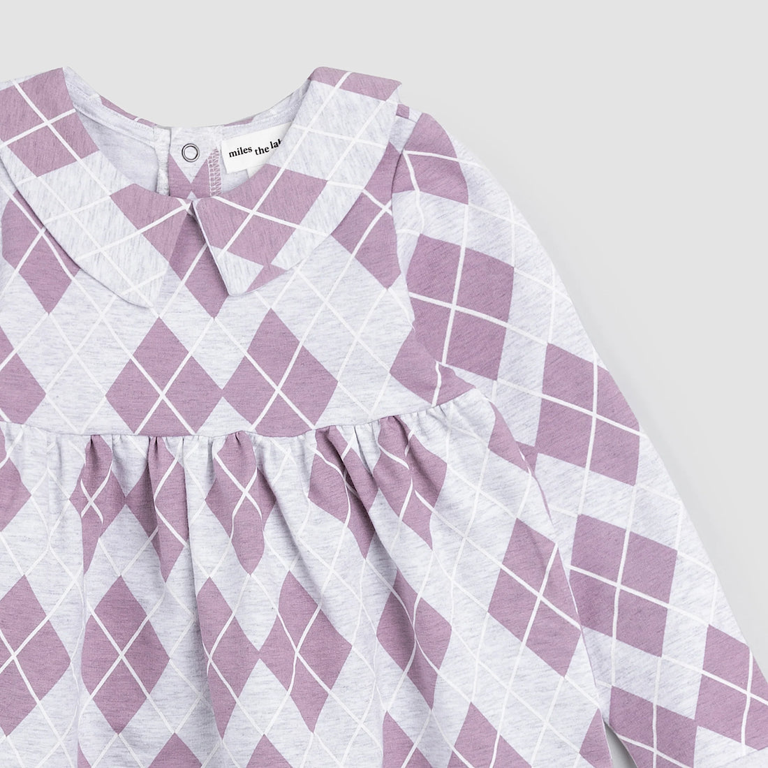 Elderberry Argyle Print Fleece Dress