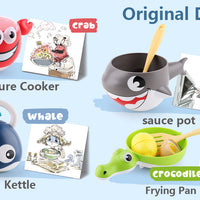 Kids Kitchen Cooking Toy Set Pretend Play Cookware Playset