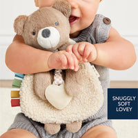 Itzy Lovey Plush with Silicone Teether Toy | Theo the Bear