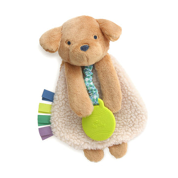 Itzy Lovey Plush with Silicone Teether Toy | Trevor the Puppy