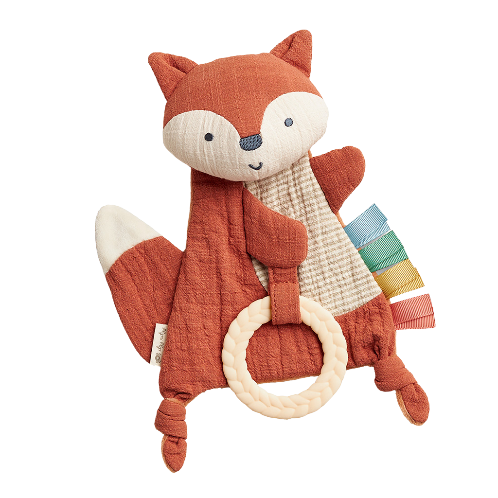 Bitzy Crinkle Fox Sensory Toy with Teether