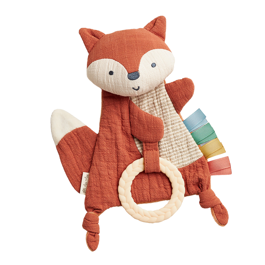 Bitzy Crinkle Fox Sensory Toy with Teether