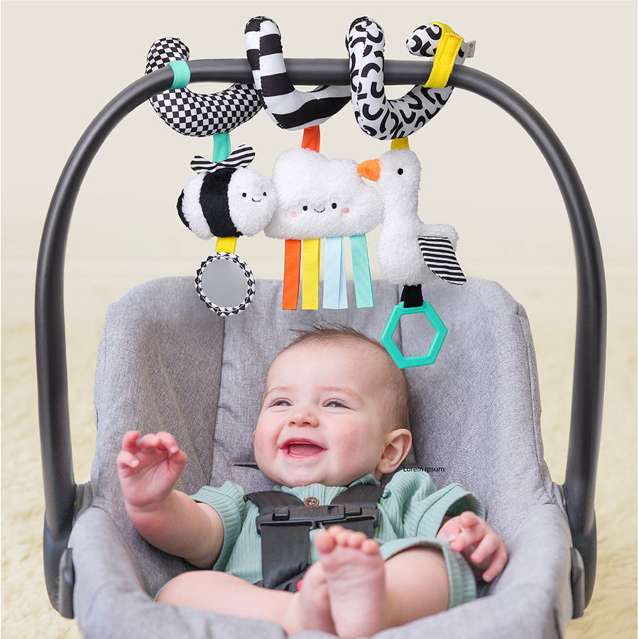 Itzy Bitzy Spiral Car Seat Activity Toy | High Contrast