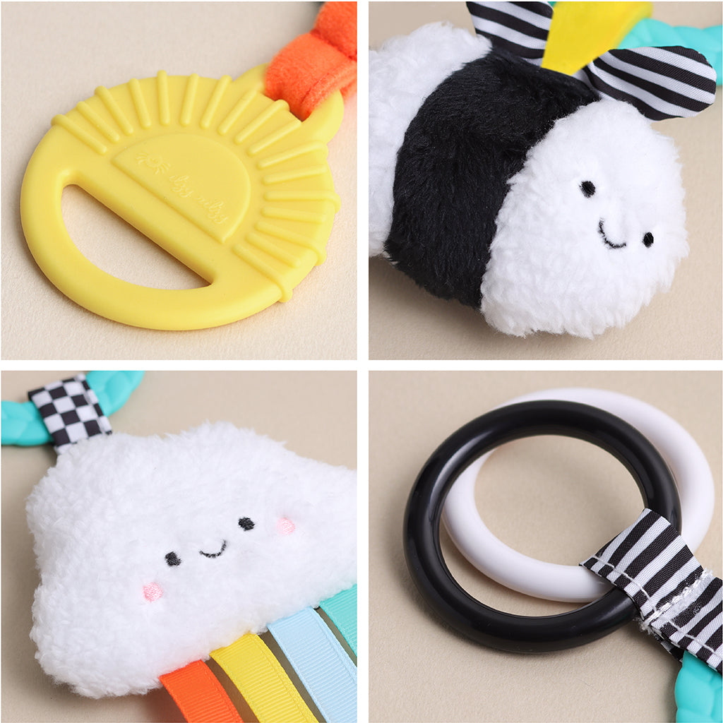 Bitzy Busy Ring™ Teething Activity Toy | High Contrast