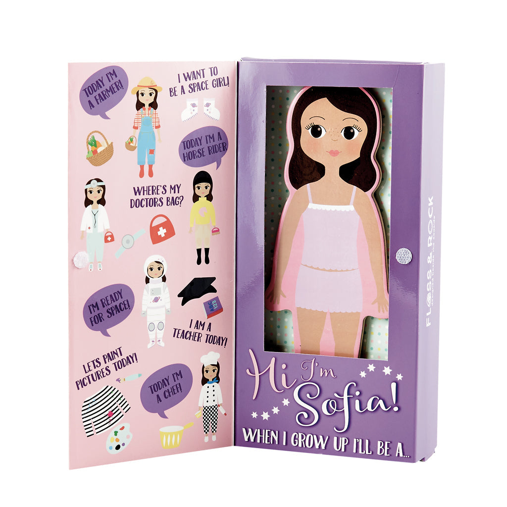 WOODEN MAGNETIC DRESS UP DOLL - SOFIA