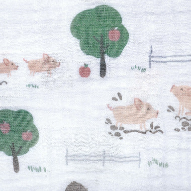 Cotton Muslin Swaddle - Piglets