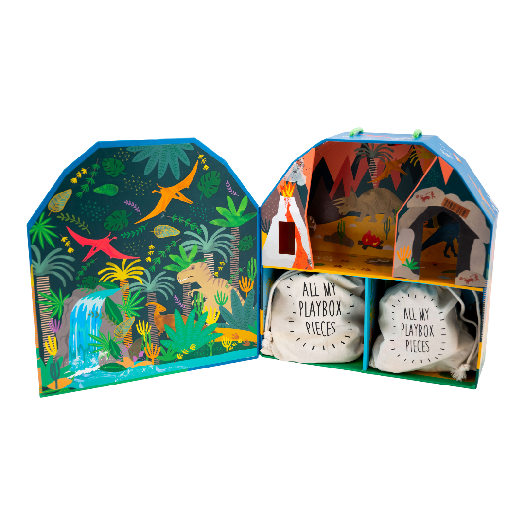 PLAYBOX WITH WOODEN PIECES - DINOSAUR