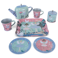 9 PIECE TIN TEA SET - ENCHANTED