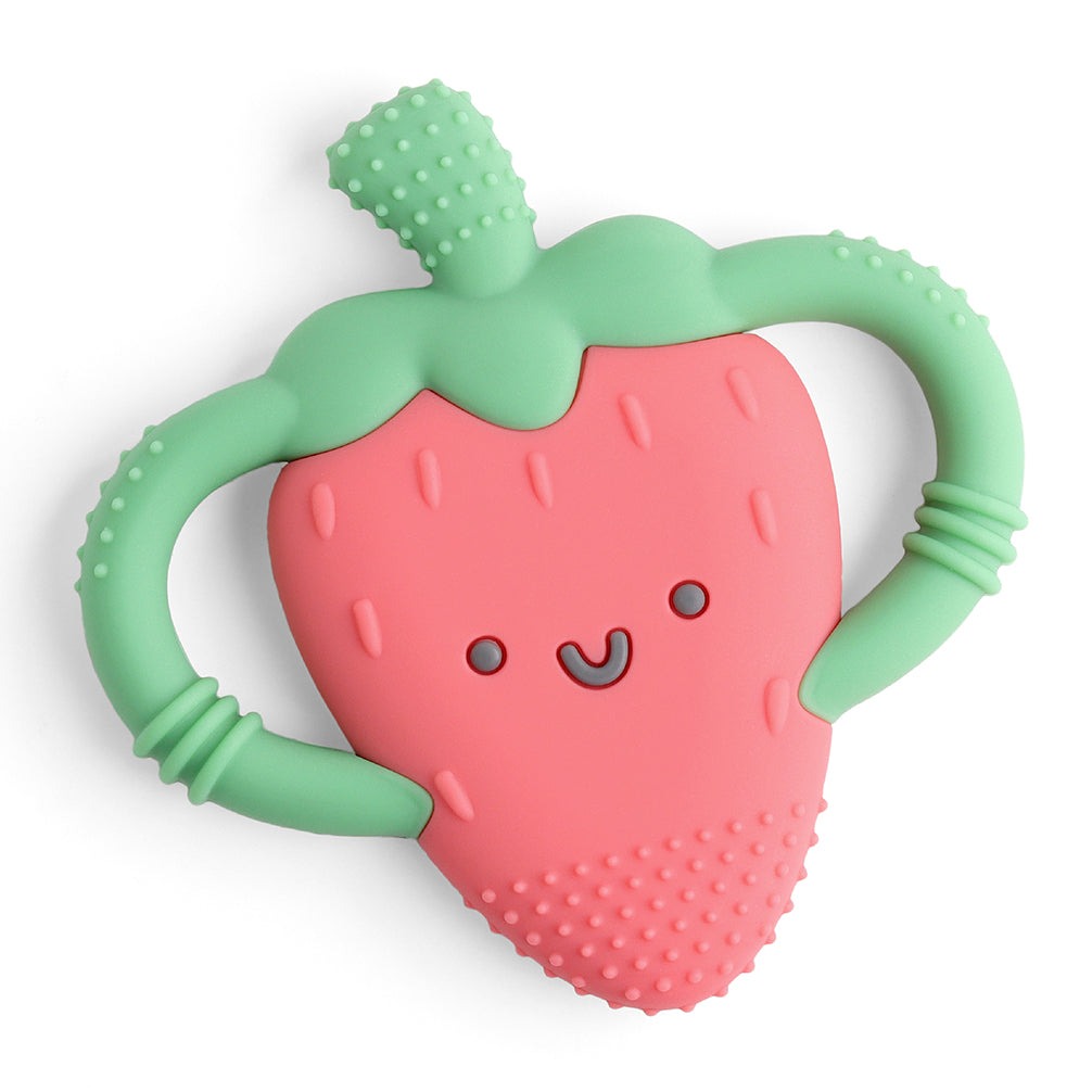 Chew Crew™ Silicone Handle Teether [Strawberry]