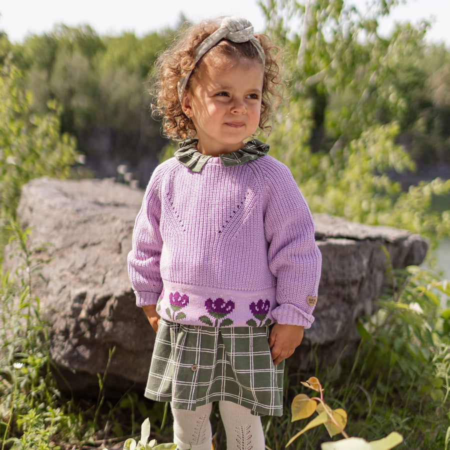 GREEN PLAID DRESS IN JERSEY, BABY