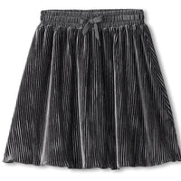 Silver Shine Pleated Velour Skirt