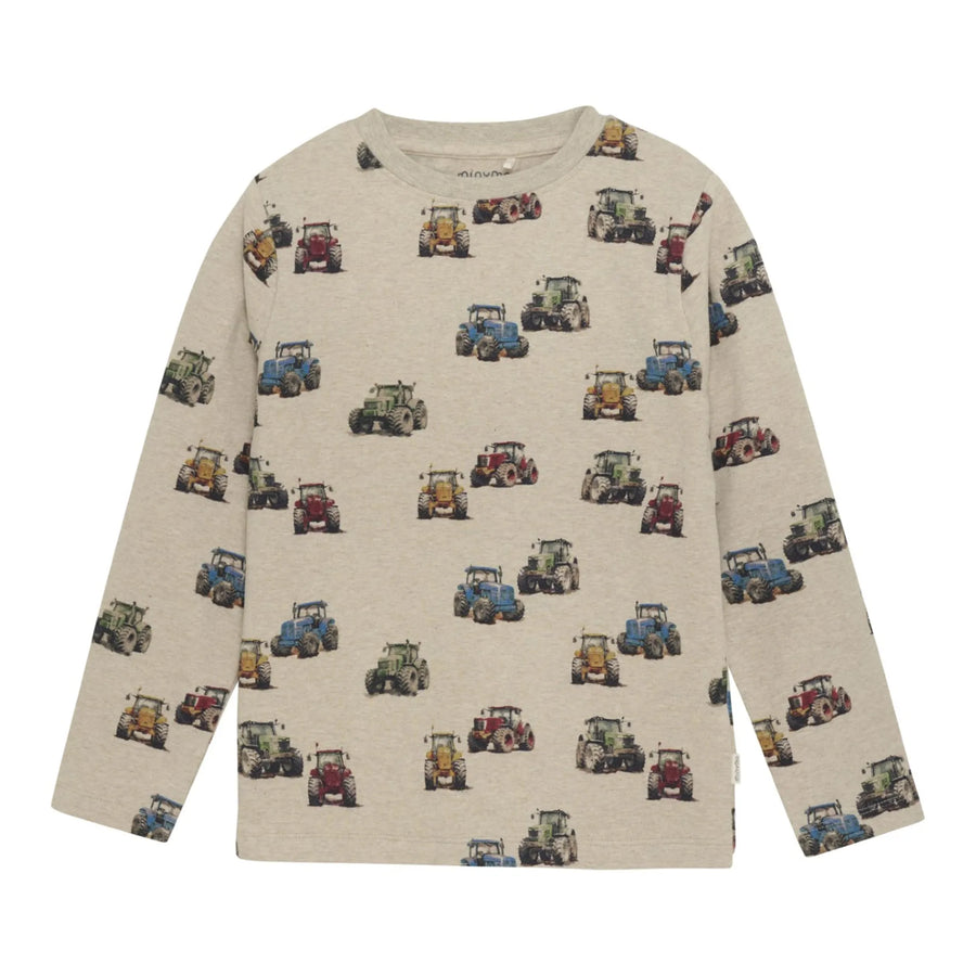 T-Shirt LS - Beige Tractors AOP