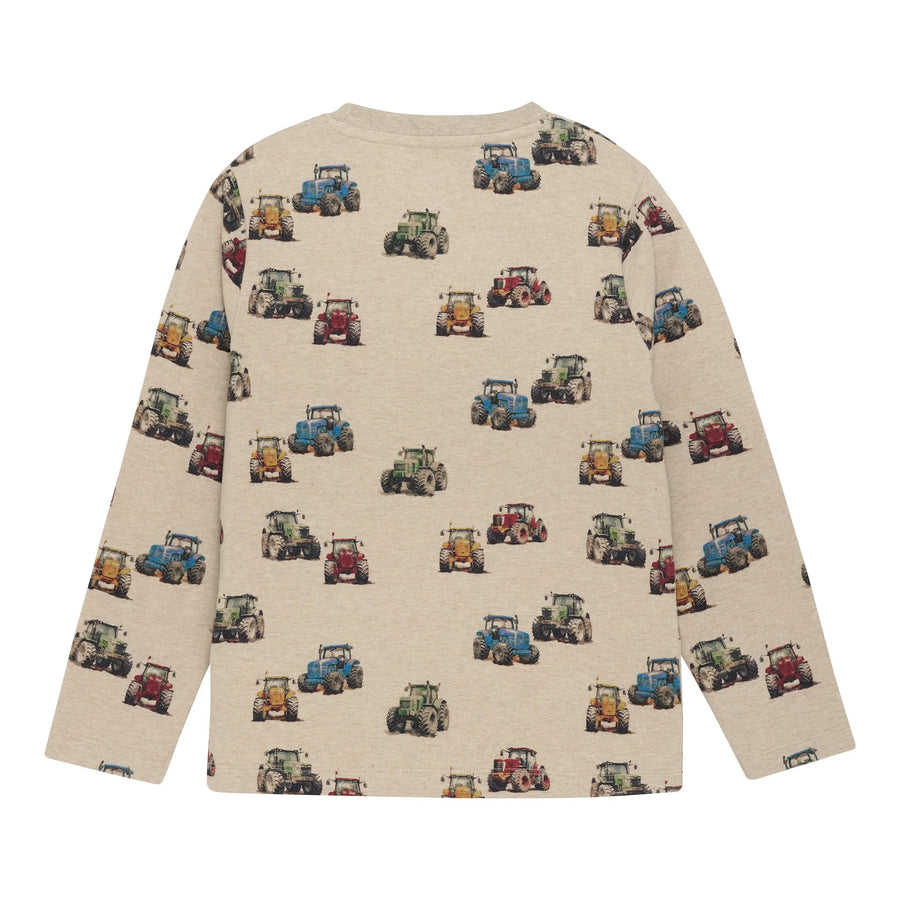 T-Shirt LS - Beige Tractors AOP