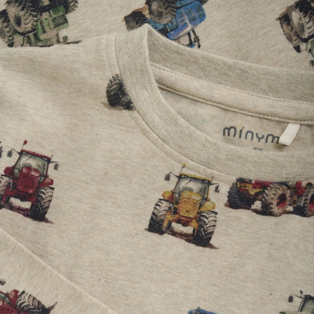 T-Shirt LS - Beige Tractors AOP