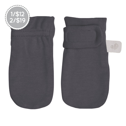 Newborn Bamboo Scratch Mittens - Charcoal