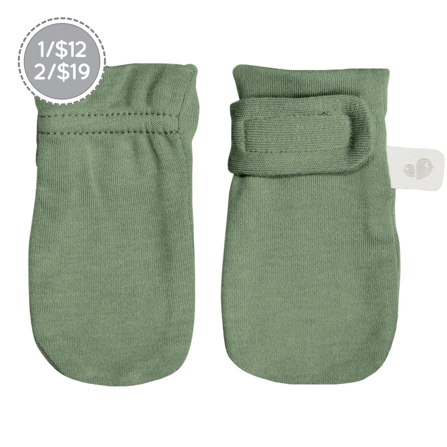 Newborn bamboo scratch mittens - Hunter Green