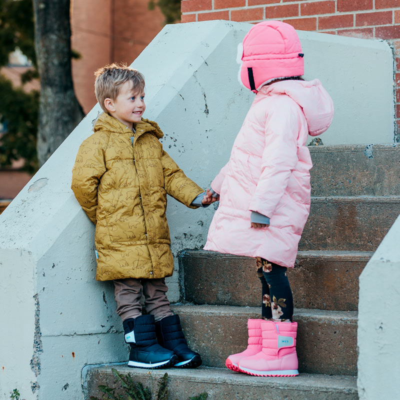 Kids Tall Puffy Winter Boots | Black