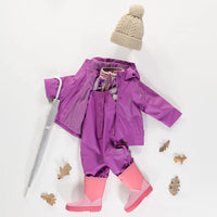 PURPLE POLYURETHANE RAIN OVERALLS, BABY