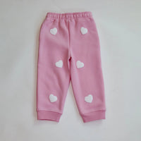 "All Over Heart" Kids Oversized Jogger - Bubble Gum