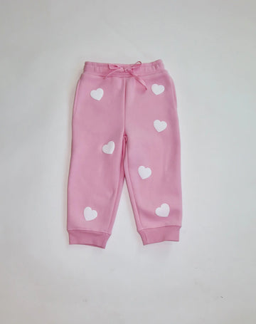 "All Over Heart" Kids Oversized Jogger - Bubble Gum