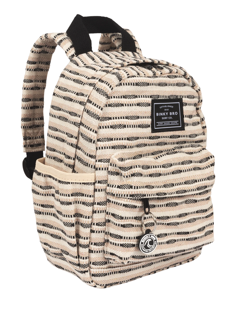 Backpack (Black Striped Canvas)