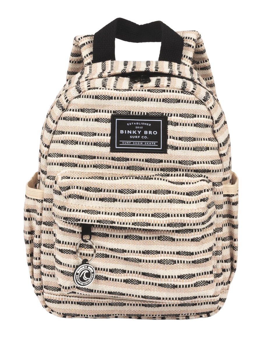 Backpack (Black Striped Canvas)