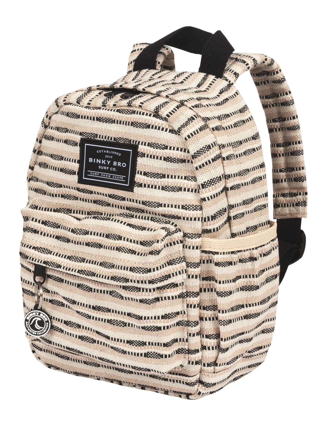 Backpack (Black Striped Canvas)