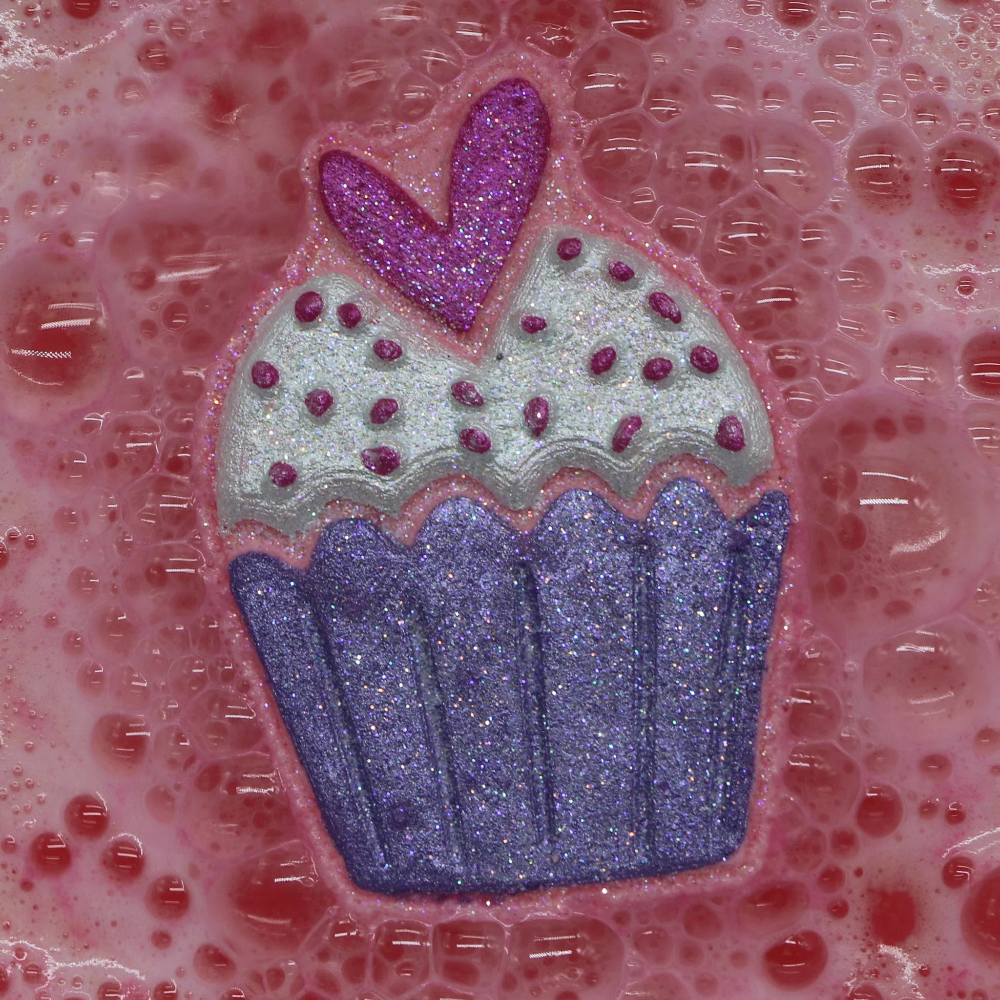 Cupcake Heart Bath Bomb