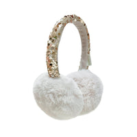 Shimmer Sequin Band Earmuffs Ivory