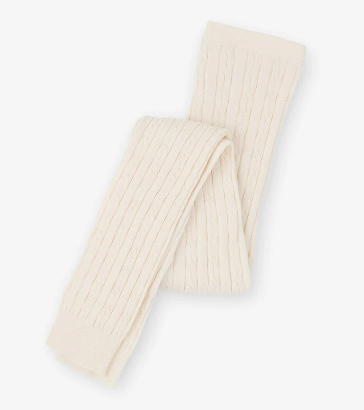 Child Cream Cable Knit Tights