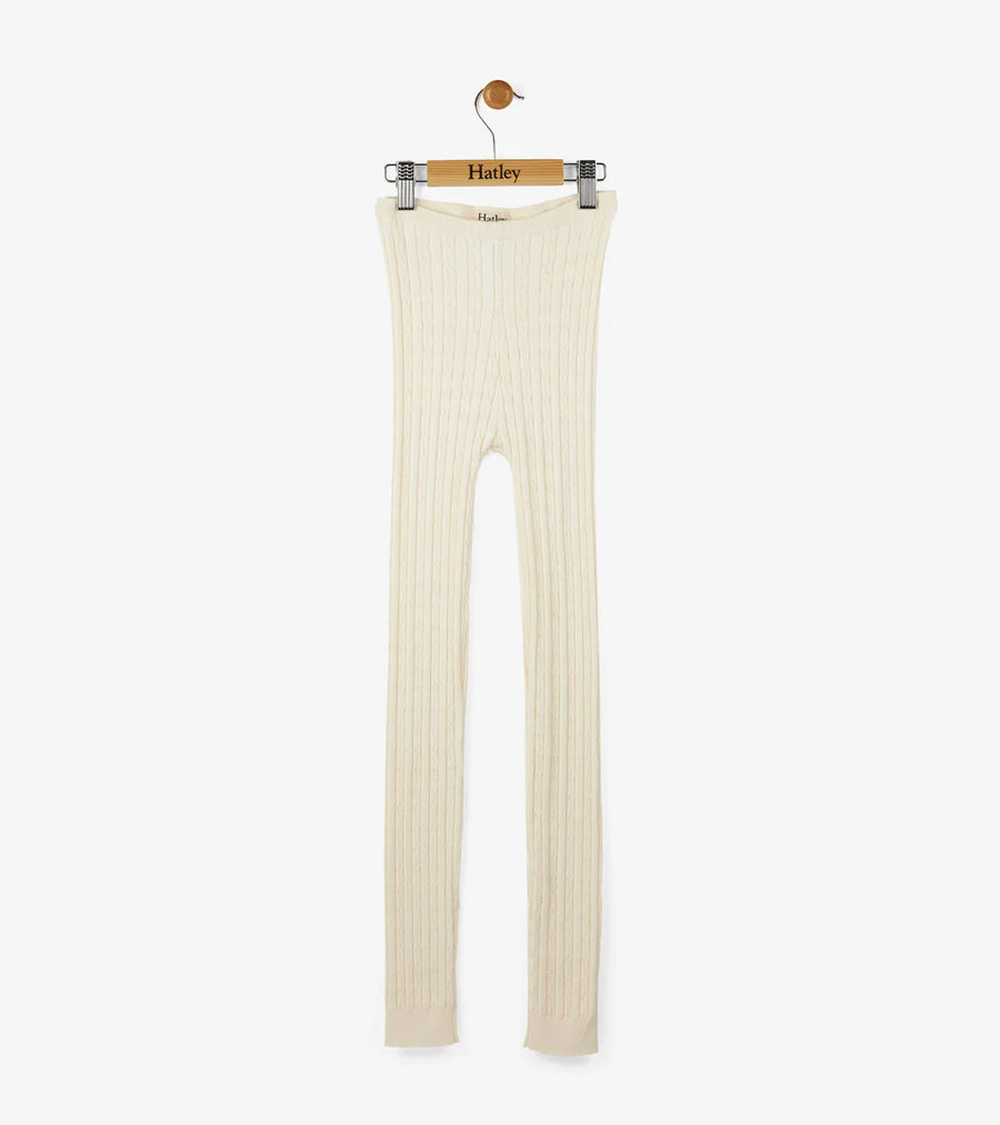 Child Cream Cable Knit Tights