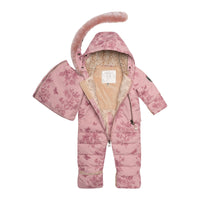 One Piece Baby Car Seat Snowsuit With Vintage Flower Print