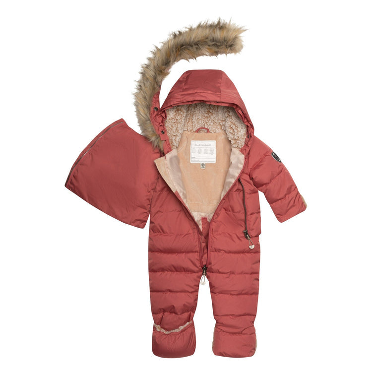 One Piece Baby Car Seat Snowsuit Slate Rose