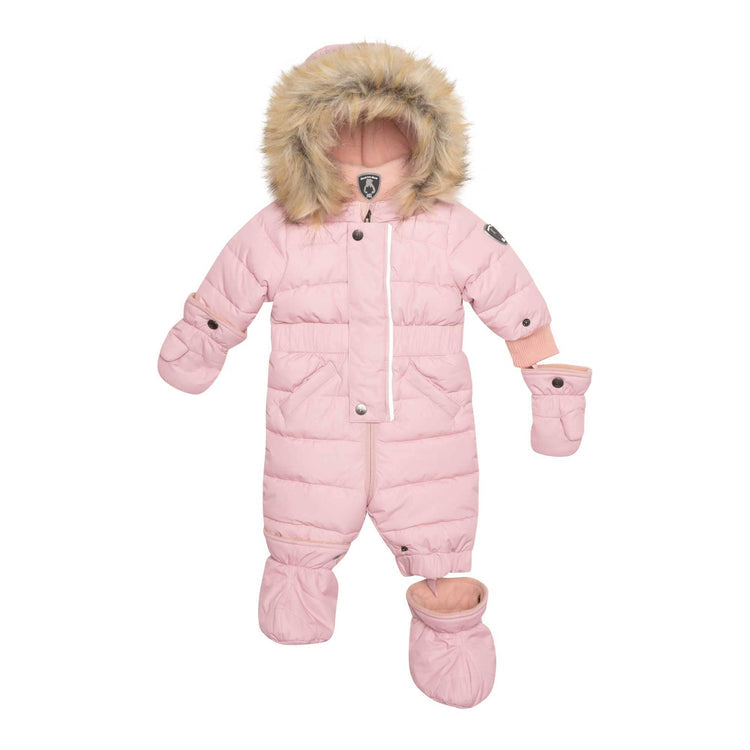 One Piece Baby Snowsuit Pink