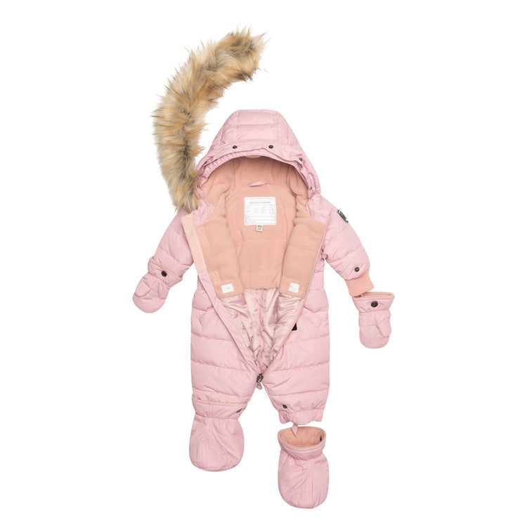 One Piece Baby Snowsuit Pink