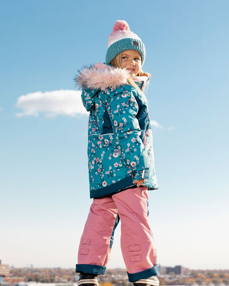 Two Piece Snowsuit Ancient Rose With Spring Flower Print